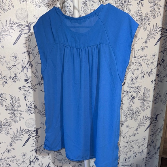 Zac & Rachel Vibrant Blue Ruffle Sleeve Blouse - Picture 2 of 2